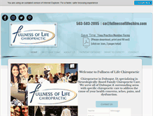 Tablet Screenshot of fullnessoflifechiro.com